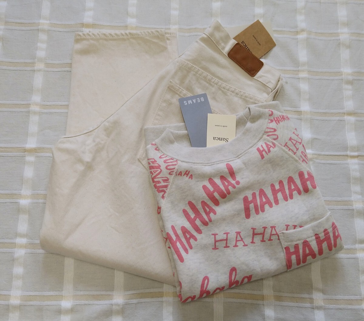 Sanca サンカ BEAMS デニム & カットソー 未使用品 紙タグ付き 自宅保管(325拍卖