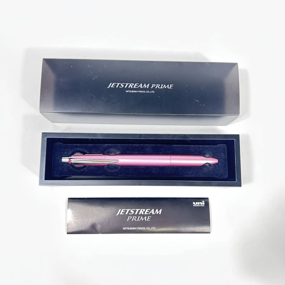 S UNI JETSTREAM PRIME ジェットストリーム プライム ノック式 ボールペン シャーペン 赤 黒 ケース・説明書付き ピンク 筆記確認済み拍卖