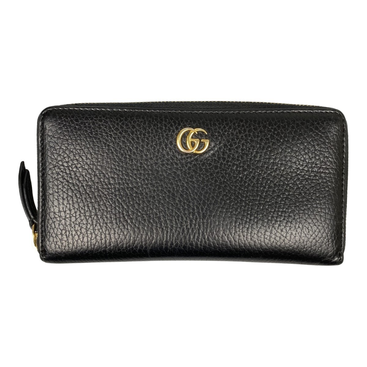 ## GUCCI グッチ GGマーモントラウンドファスナー長財布 456117 ブラック 傷や汚れあり拍卖