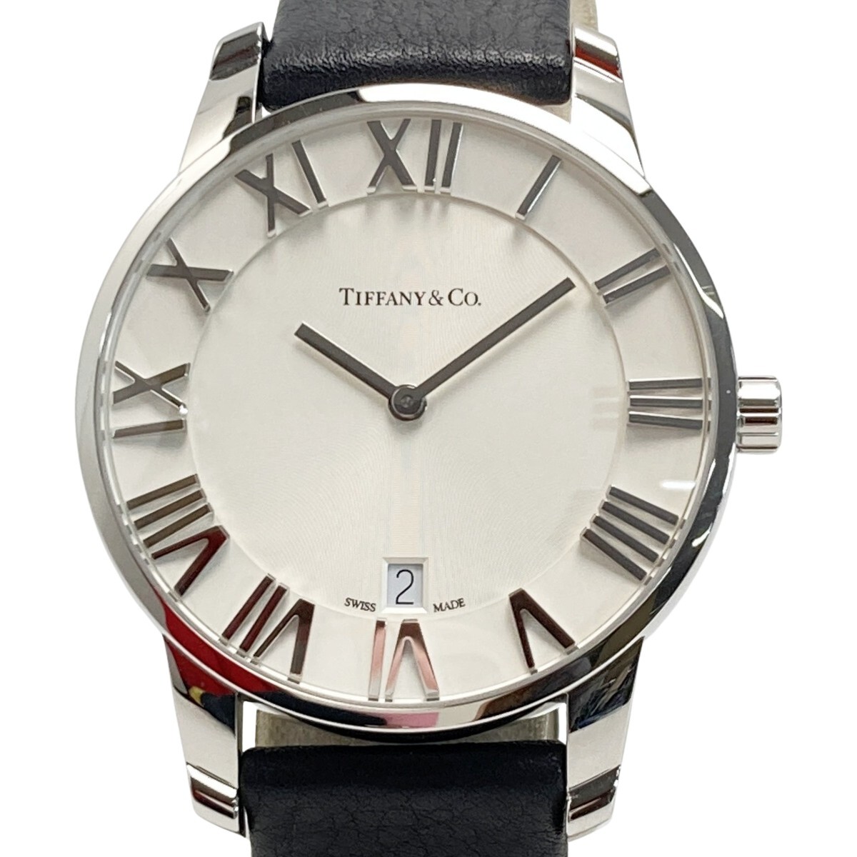 ☆☆ Tiffany & Co. ティファニー アトラスドーム デイト Z1800.11.10A21A52A ホワイト クォーツ メンズ 腕時計 ATLAS やや傷や汚れあり拍卖