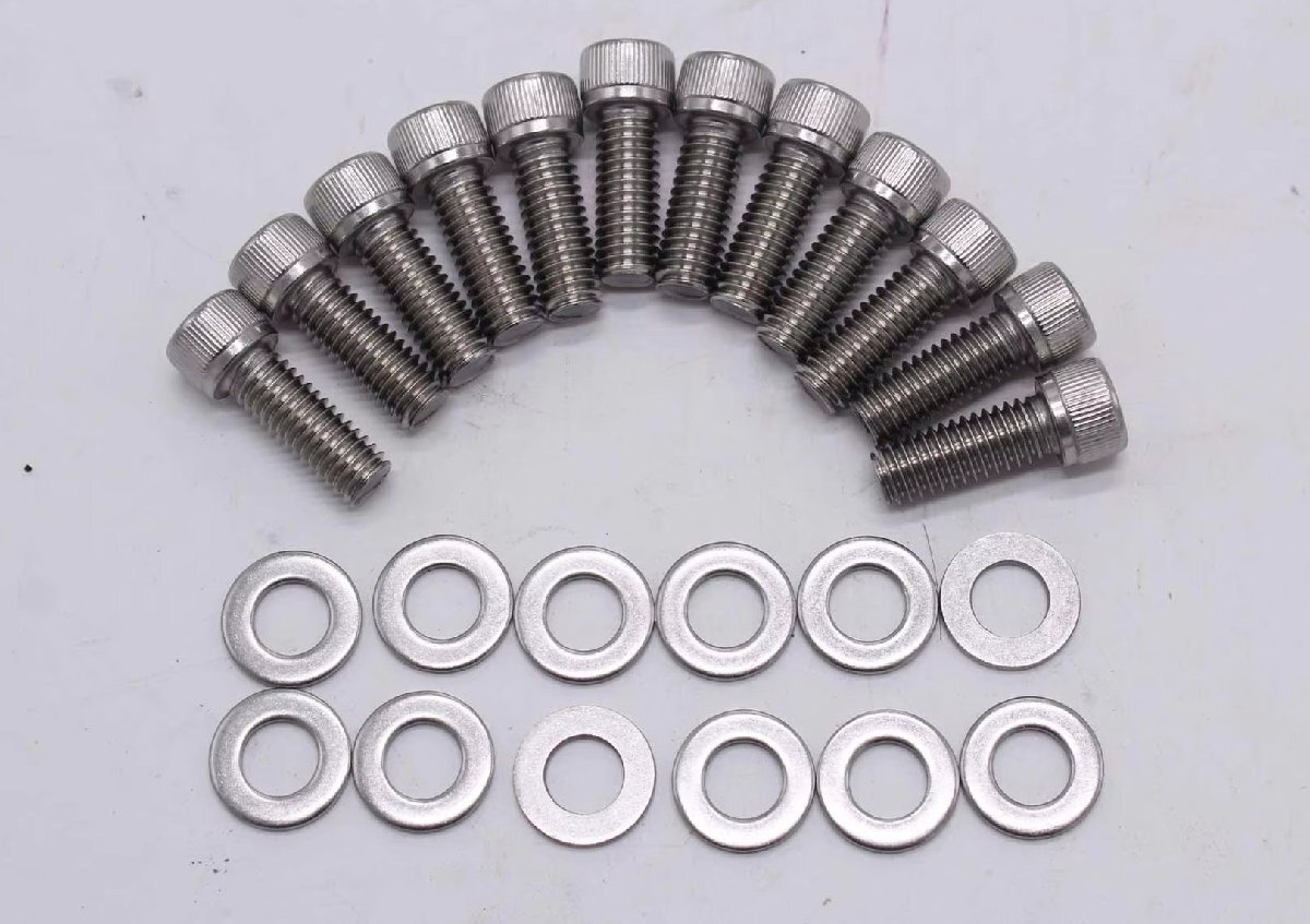 シボレー スモールブロック ヘダース ステンレス ボルト キット 3/8-16-1in 12本 265 283 302 305 307 327 350 383 400 ヘッダース拍卖