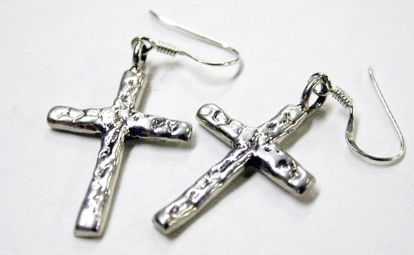 シンプル 叩きクロス ピアスB インディアンジュエリー ネイティブアメリカン カントリー ウエスタン 槌目 ハンドメイド拍卖