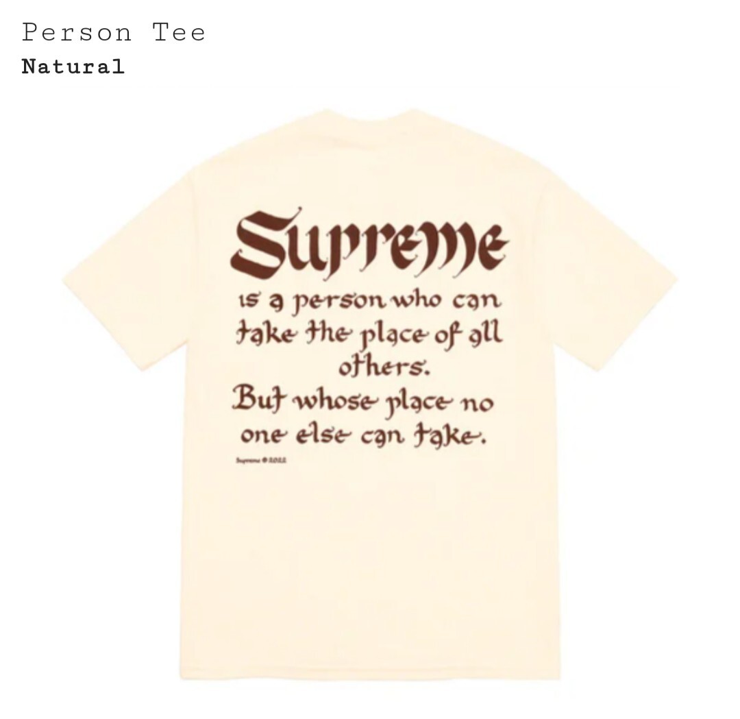 国内正規品 新品未使用 Supreme person teee XL natural シュプリーム パーソン Tシャツ拍卖