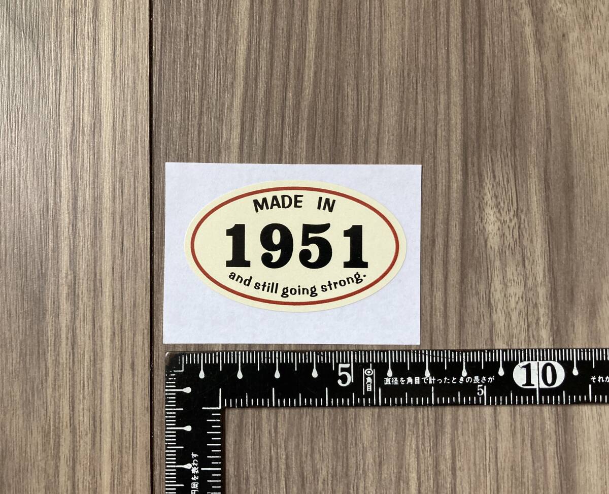 送料無料 Made In 1951's And Still Going Strong カッティング ステッカー 60mm × 36mm拍卖