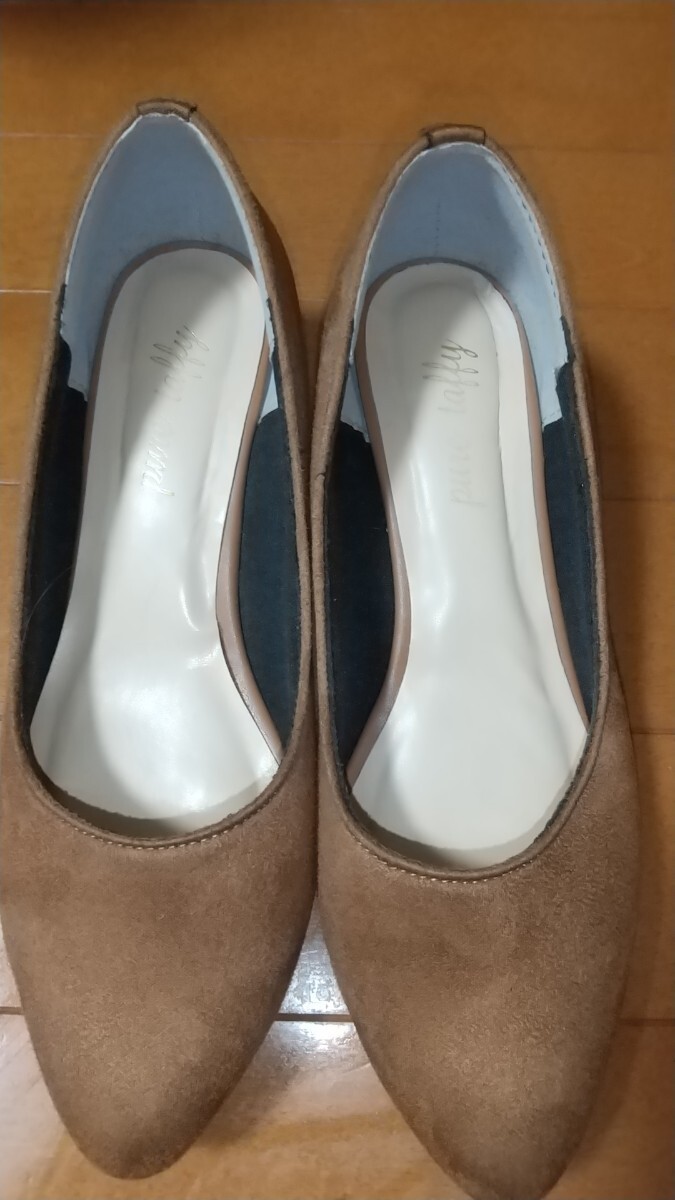 秋冬☆スェードのパンプス☆茶☆M拍卖