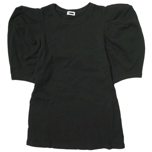 H BEAUTY&YOUTH エイチ 日本製 COTTON RIB TUCK SHORT SLEEVE T-SHIRT コットンリブタックショートスリーブTシャツ 1617-222-5685 BLACK拍卖