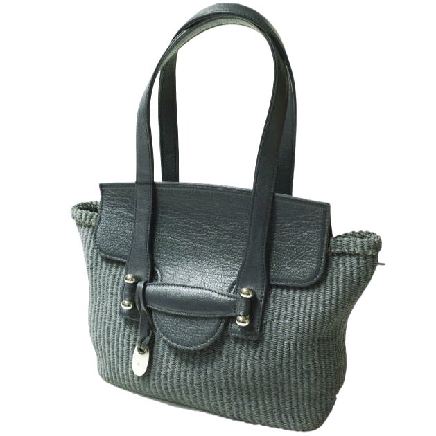 新品 TOFF&LOADSTONE トフ&ロードストーン Hybrid Basket Mat アバカxレザー ネイキッドトート型カゴバッグ TL-5020 GRAY 定価42,900円拍卖