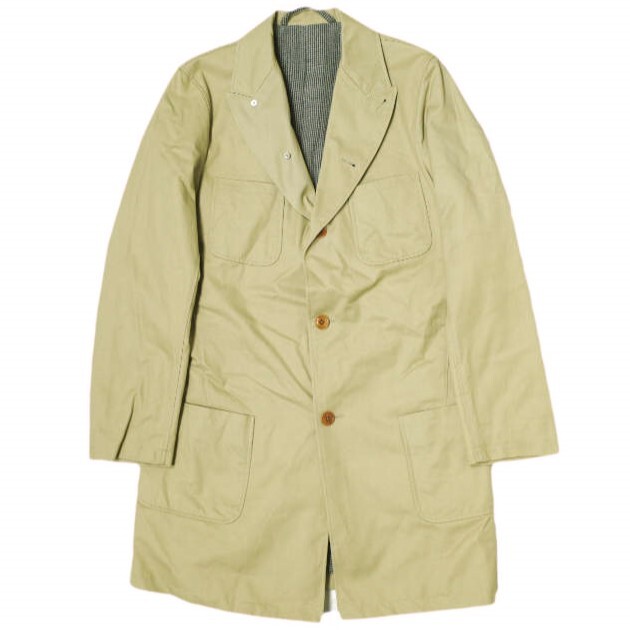 Sanca x BEAMS BOY サンカ ビームスボーイ 別注 日本製 コットンツイル チェスターコート 14FJK05BOY Free ベージュ ジャケット g22566拍卖