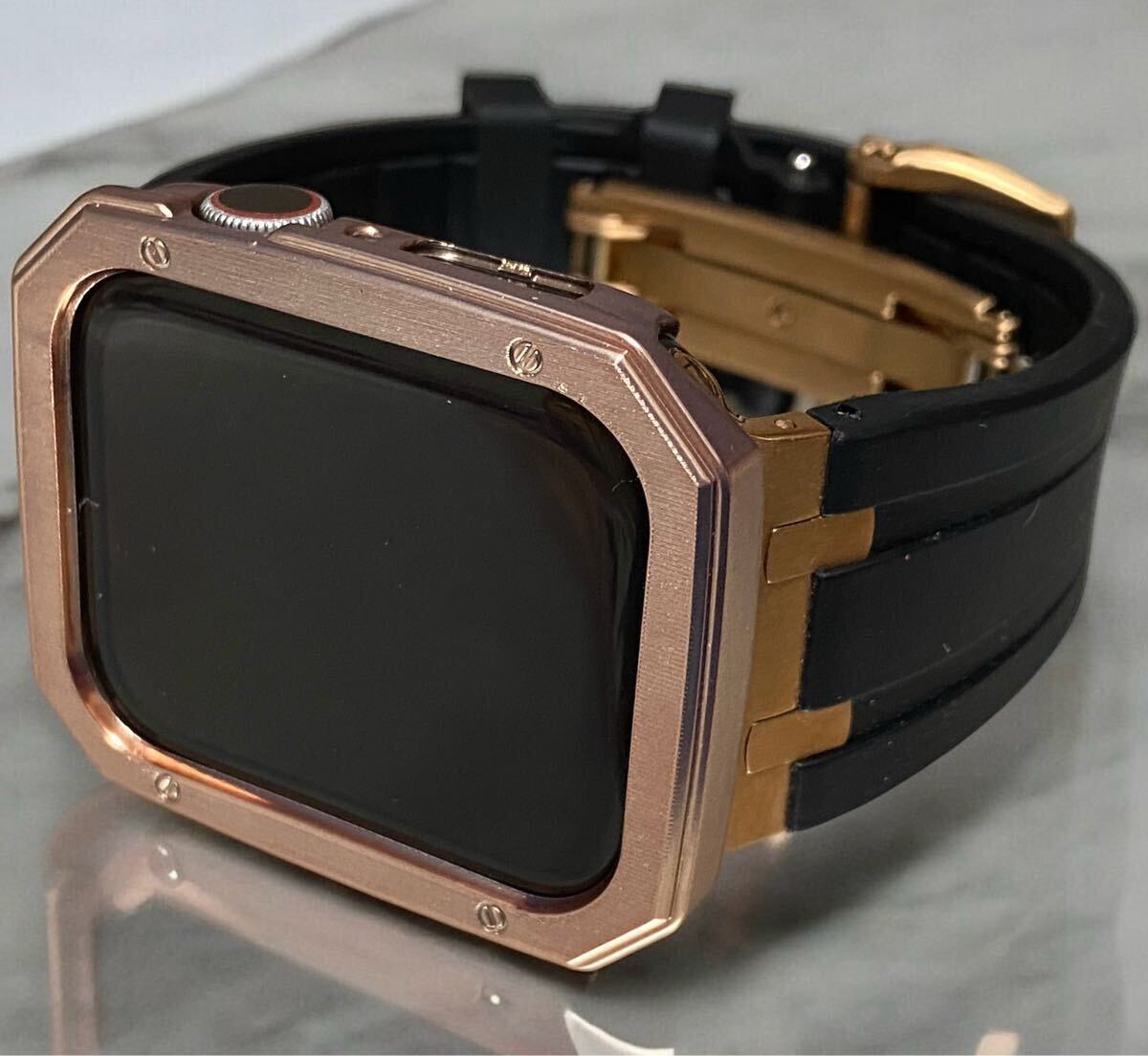 アップルウォッチ ラバーベルト カバー ウルトラ Apple Watchバンド 40 41 44 45 49mm ローズブラック拍卖