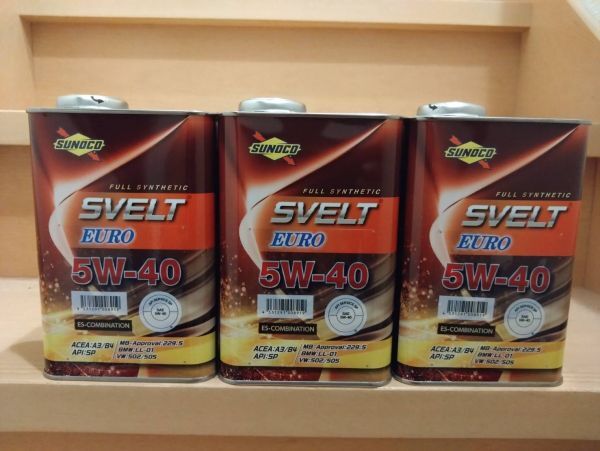 SUNOCO SVELT EUROスノコ スヴェルト スベルト ユーロ SP A3/B4 5W-40 1L 3缶 エステル配合 合成油 正規品拍卖