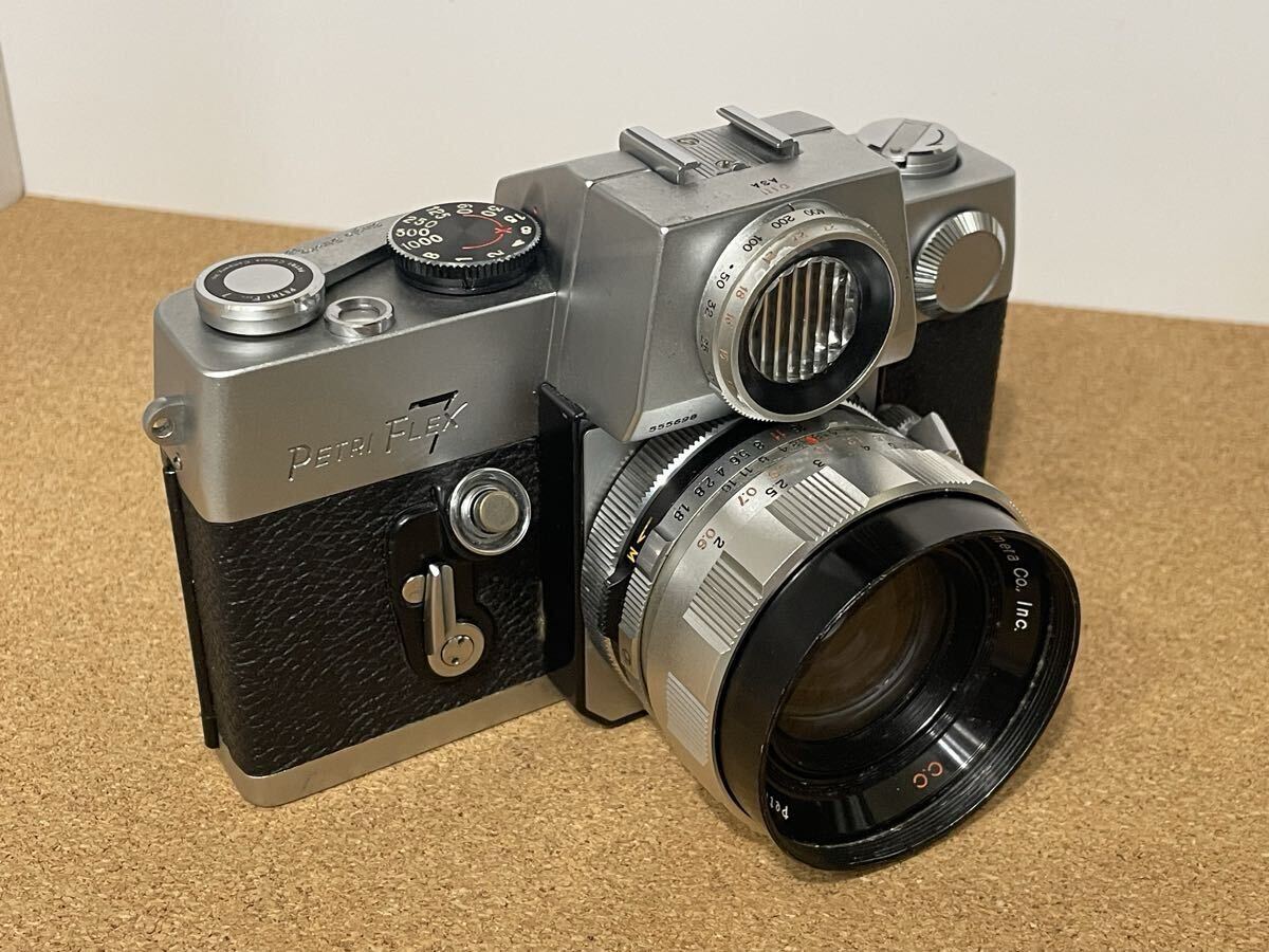 【珍品動作品】ペトリ フレックス7 和製ブルズアイ 55mm f1.8レンズ付き PETRI FLEX7拍卖
