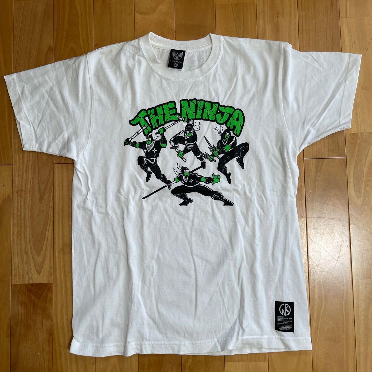 バンバンビガロ キン肉マン ザ・ニンジャのミュータントタートルズ風パロディTシャツ 7人の悪魔超人編 Lサイズ 白 ゆでたまご KIN29.COM拍卖