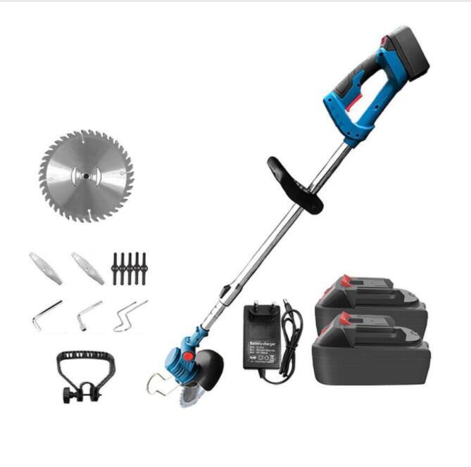 翌日発送 草刈り機 充電式草刈機 電動草刈り機 マキタ18vバッテリー互換 6インチ 21V大容量バッテリー2個搭載 伸縮 3種類の替え刃拍卖