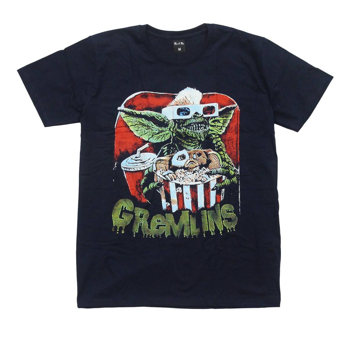 映画 グレムリン ストライプ ギズモ アメリカ カワイイ ストリート系 デザインT おもしろTシャツ メンズ 半袖 ネイビー ★tsr0806-nvy-xl拍卖