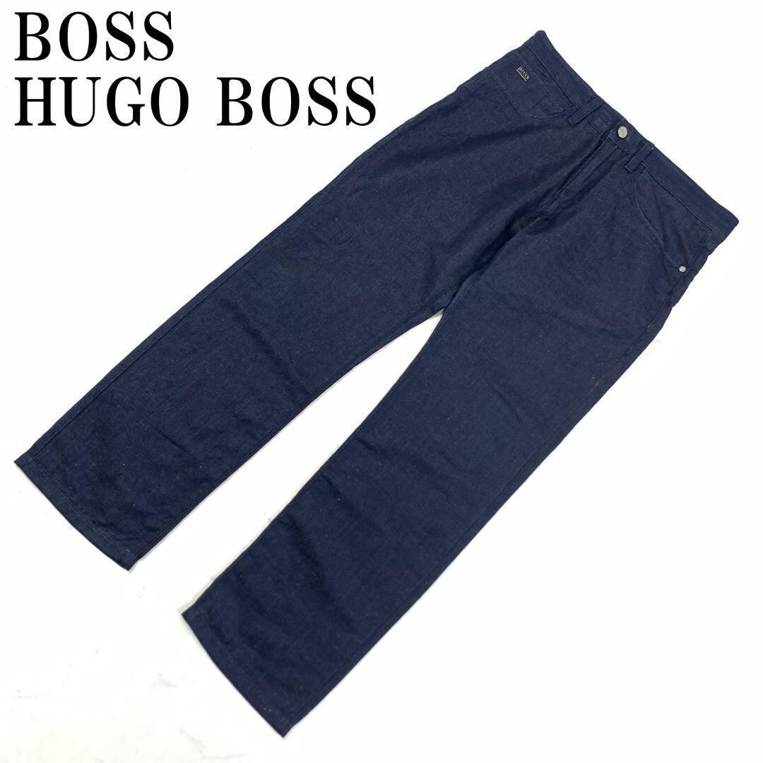 LA6802 ヒューゴボス コットン 麻 デニムパンツ BOSS HUGO BOSS カジュアル ストレッチ無しネイビー 32/34拍卖
