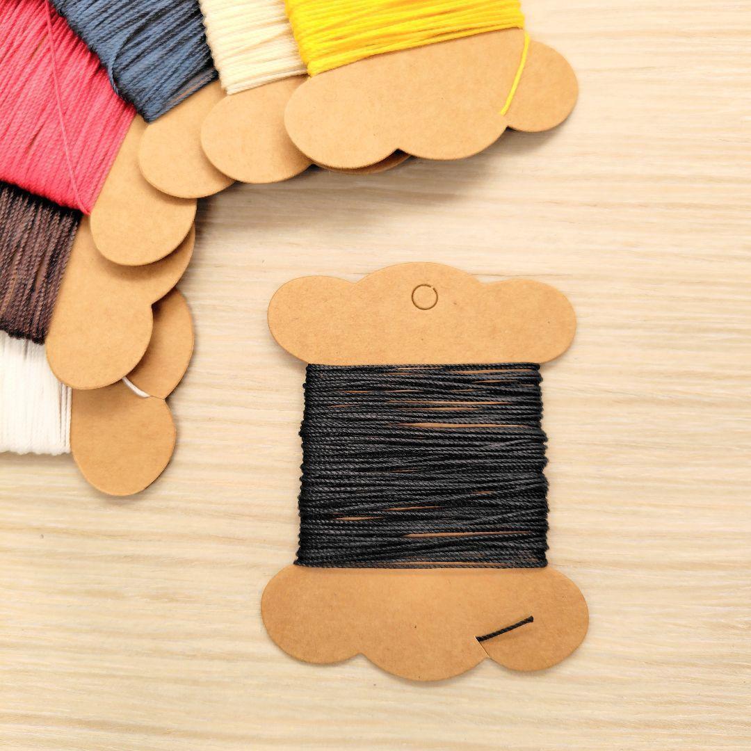 ロウビキ 蝋引き糸 丸紐 0.8mm 10m ブラック ロウ引き ワックスコード拍卖