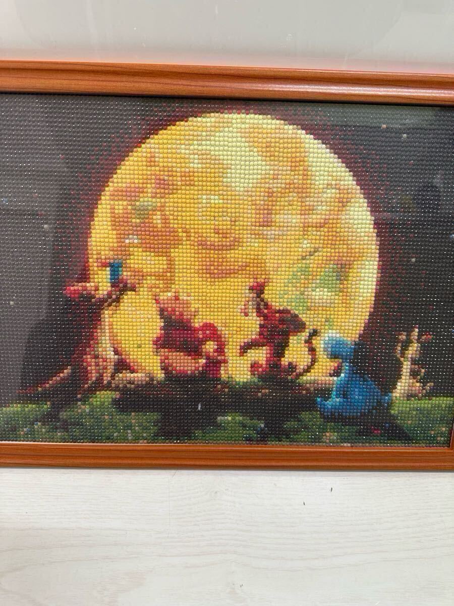 Disney ディズニー プーさん ムーンライトパーティー くまのプーさん ダイヤモンドアート 丸ビーズ 完成品 額縁付き拍卖