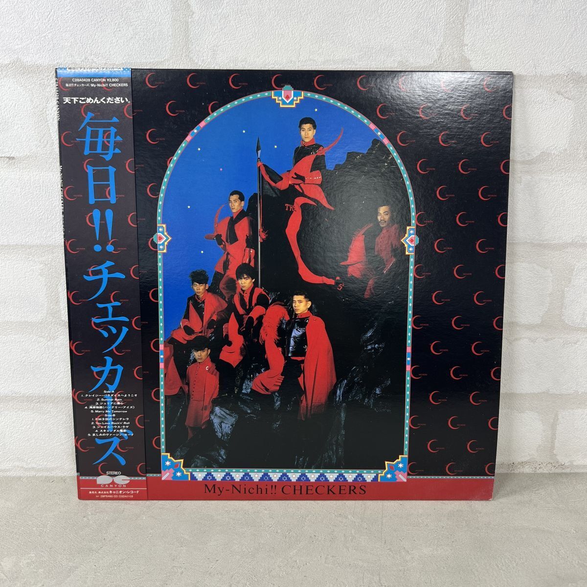 【帯LP】チェッカーズ(C28A0428Canyon/毎日!!チェッカーズ/昭和アイドル/クレイジーパラダイス/STEREO/OBI/Japan Press/12 Vinyl【133】拍卖