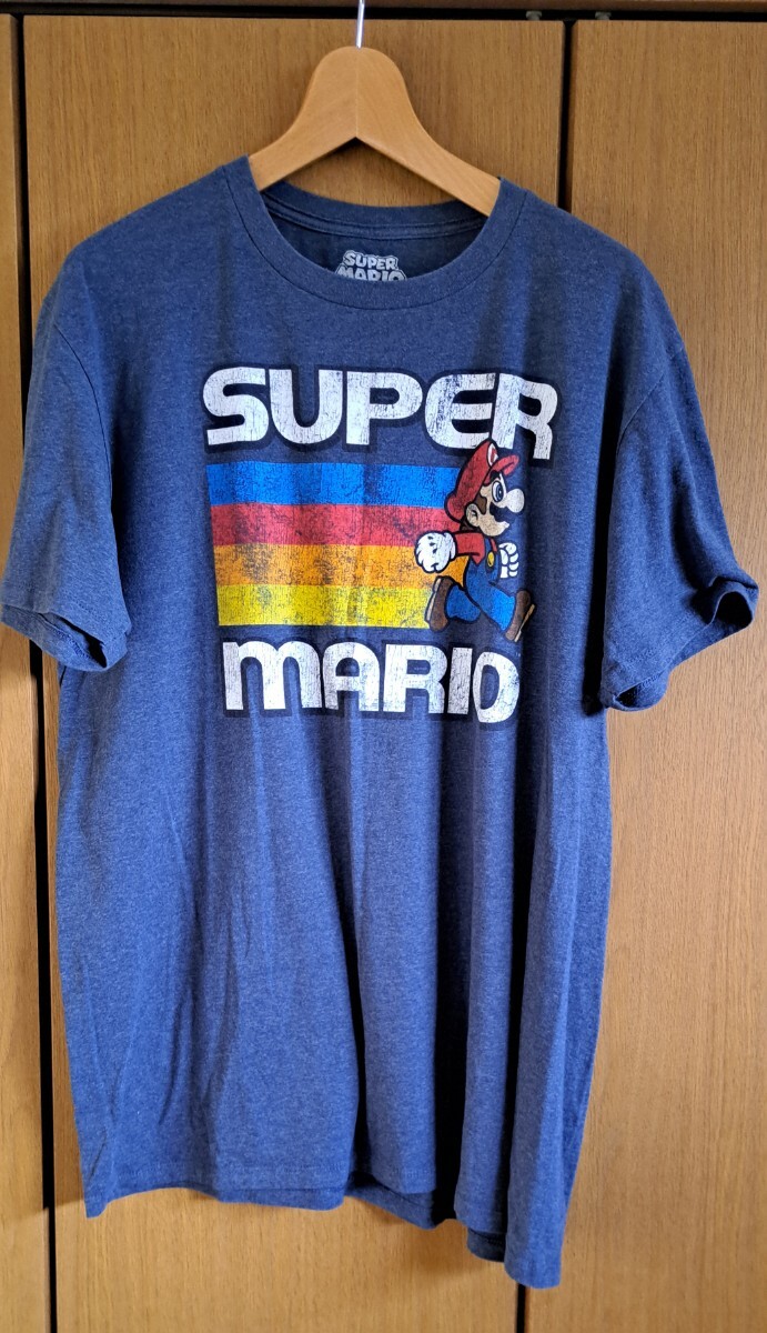 ★SUPER MARIO スーパーマリオ★2016 NintendoTシャツ★サイズXL/紺★拍卖