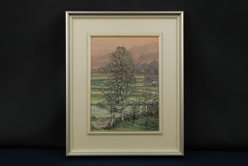 10212■【真作】水谷雄 「映」 日本画 肉筆 共シール 愛知の人 額装拍卖