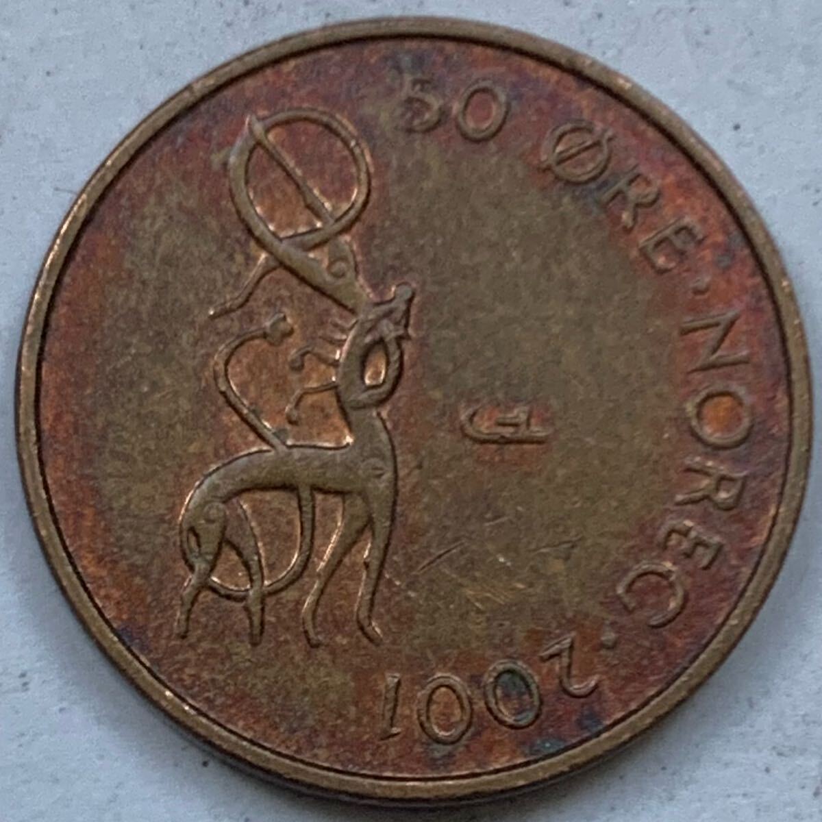 海外コイン ノルウェー 50オーレ 2001年拍卖