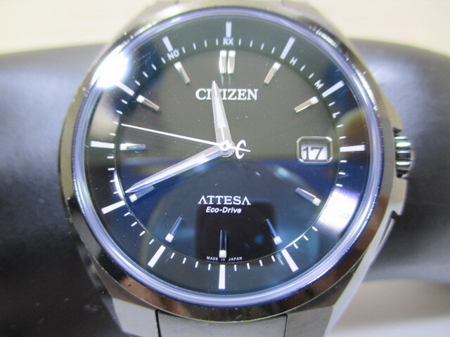 ☆CITIZEN アテッサ エコドライブ チタン 電波ソーラー メンズ 腕時計(H110-T016294)!!拍卖