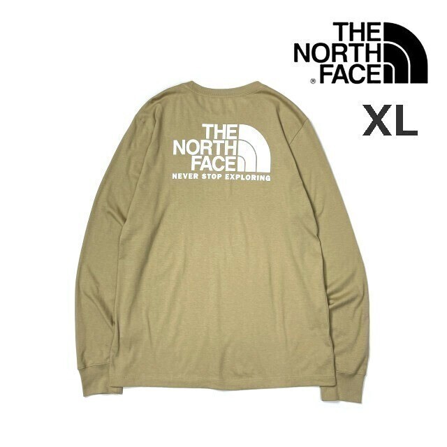 売切り【正規新品】THE NORTH FACE◆EVOLUTION THROWBACK 長袖 Tシャツ ロンT US限定 バックプリント 男女兼用 登山(XL)ベージュ 180902-20拍卖