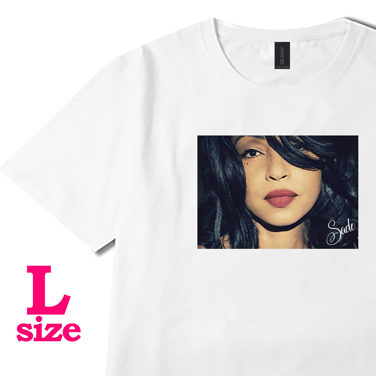 フォトプリント SADE シャーデー 柄 Tシャツ ミュージックTシャツ 半袖 キレイめ カジュアル 半袖 6.0oz コットン100% ユニセックス L拍卖