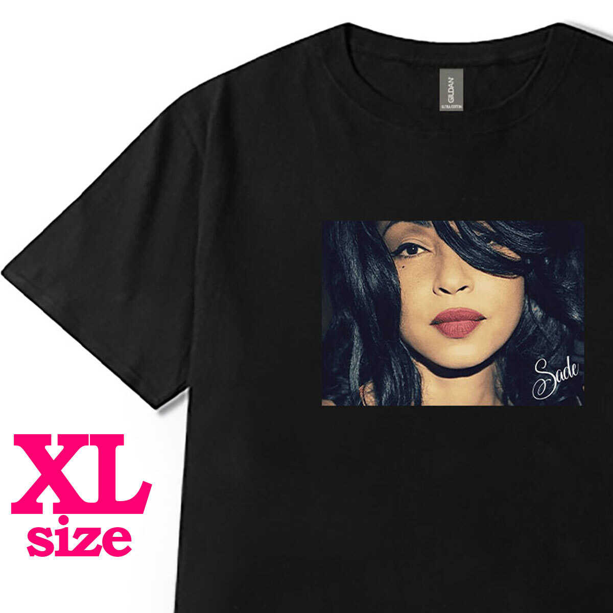 フォトプリント SADE シャーデー 柄 Tシャツ ミュージックTシャツ 半袖 キレイめ カジュアル 半袖 6.0oz コットン100% ユニセックス XL拍卖