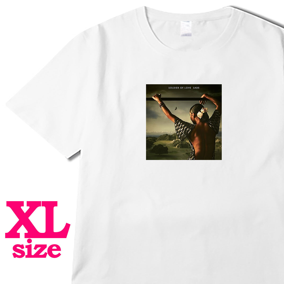 フォトプリント SADE シャーデー 柄 Tシャツ SOLDIER OF LOVE 半袖 キレイめ カジュアル 半袖 6.0oz コットン100% ユニセックス XL拍卖