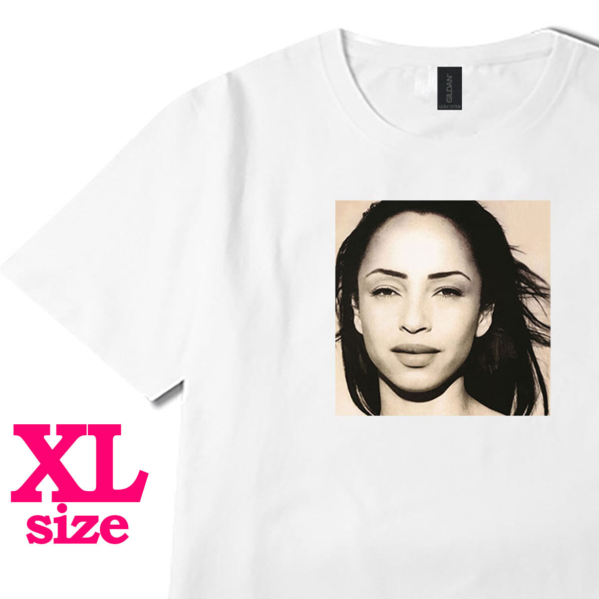 フォトプリント SADE シャーデー 柄 Tシャツ ミュージックTシャツ キレイめ カジュアル 半袖 6.0oz コットン100% ユニセックス XL拍卖