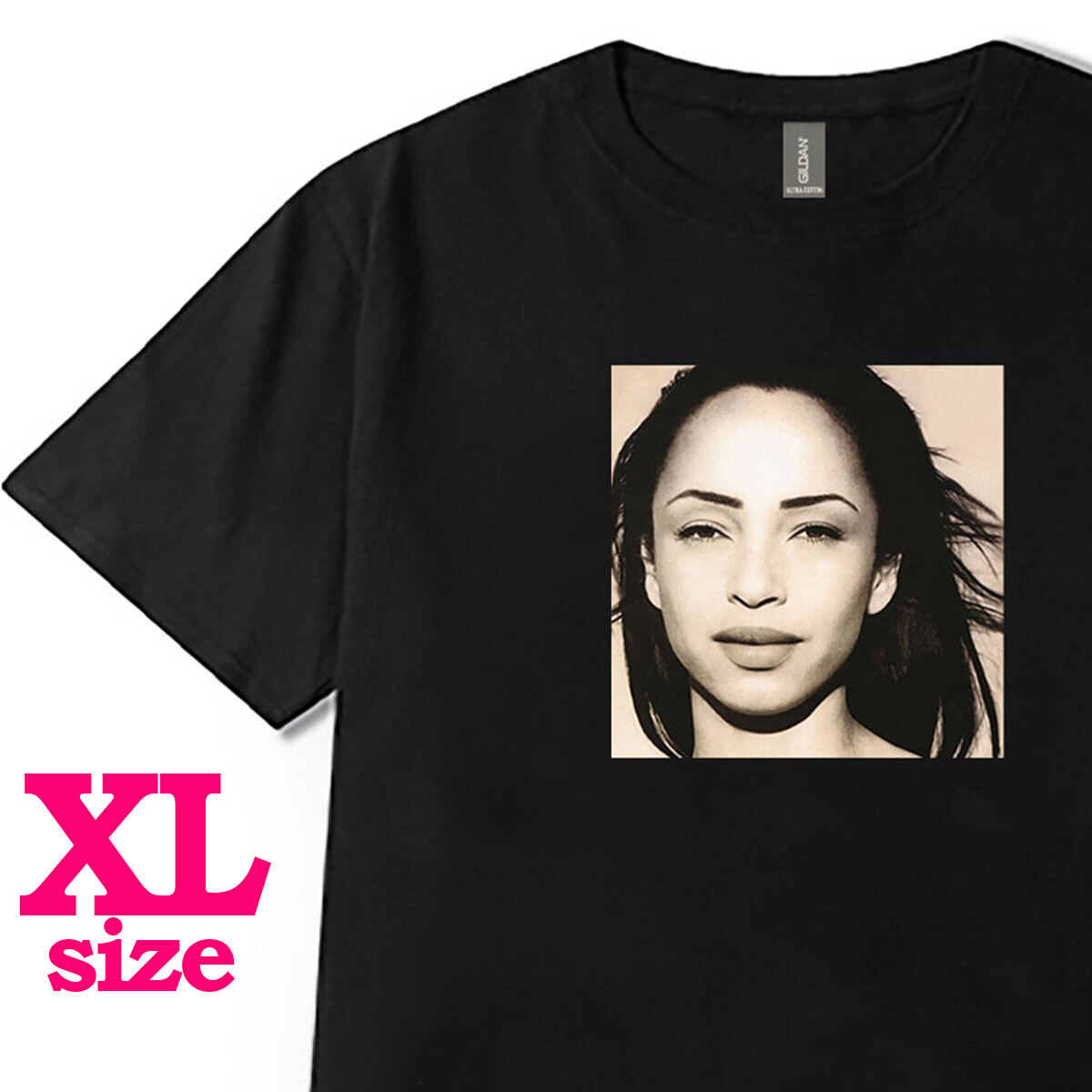 フォトプリント SADE シャーデー 柄 Tシャツ ミュージックTシャツ キレイめ カジュアル 半袖 6.0oz コットン100% ユニセックス XL拍卖