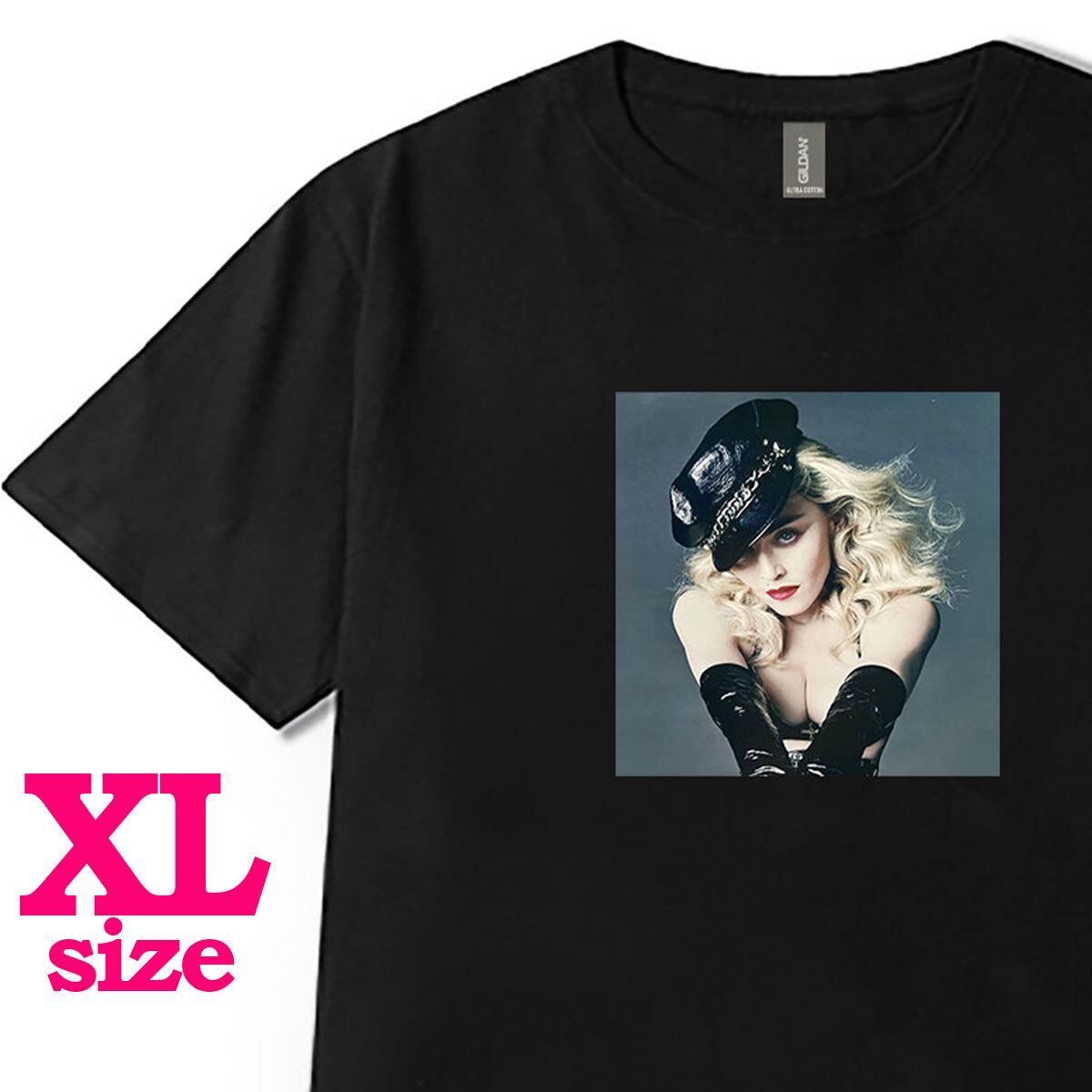 フォトプリント マドンナ 柄 Tシャツ madonna Like A Virgin キレイめ カジュアル 半袖 6.0oz コットン100% ユニセックス XL拍卖