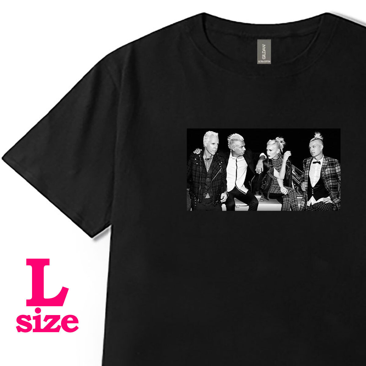 フォトプリント ノーダウト No Doubt 柄 Tシャツ バンド ロック 洋楽 キレイめ カジュアル 半袖 6.0oz コットン100% ユニセックス L拍卖