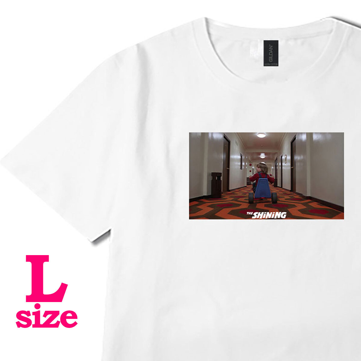 フォトプリント シャイニング SHiNiNG 柄 Tシャツ 映画Tシャツ カジュアル キレイめ 半袖 6.0oz コットン100% L拍卖