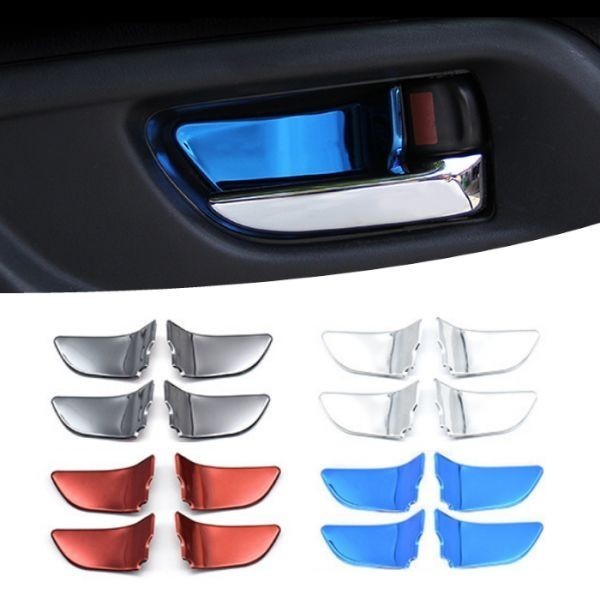 スバル インナー ドア ハンドル カバー プレート ブラック ステンレス製 4個セット BRZ XV レヴォーグ など SUBARU アクセサリー パーツ拍卖