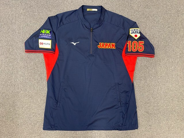 侍ジャパン 関係者 実使用 ハーフジップ トレーニングウェア Size-XO ミズノ プロ実使用品拍卖