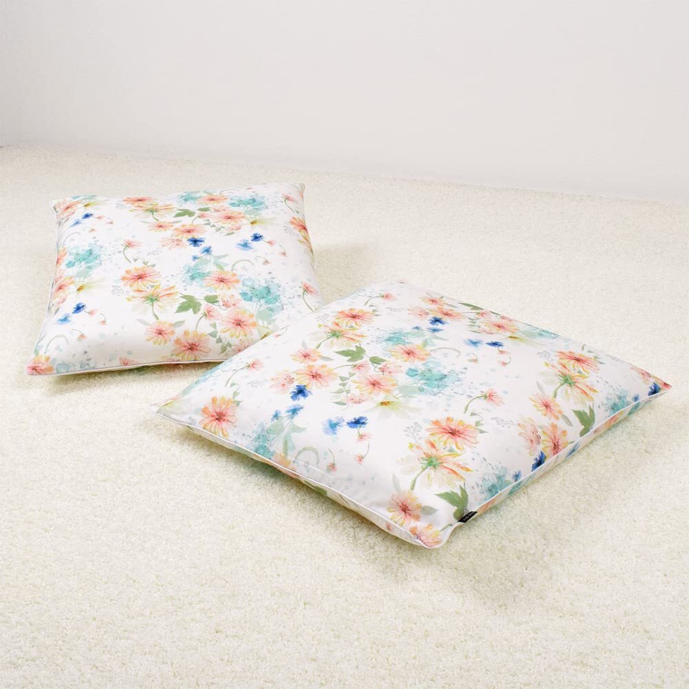 スタイルデコール(STYLE Decor) 座布団カバー 55×59 2枚セット 銘仙判 おしゃれ 綿100% 北欧 花柄 パステル W3400拍卖