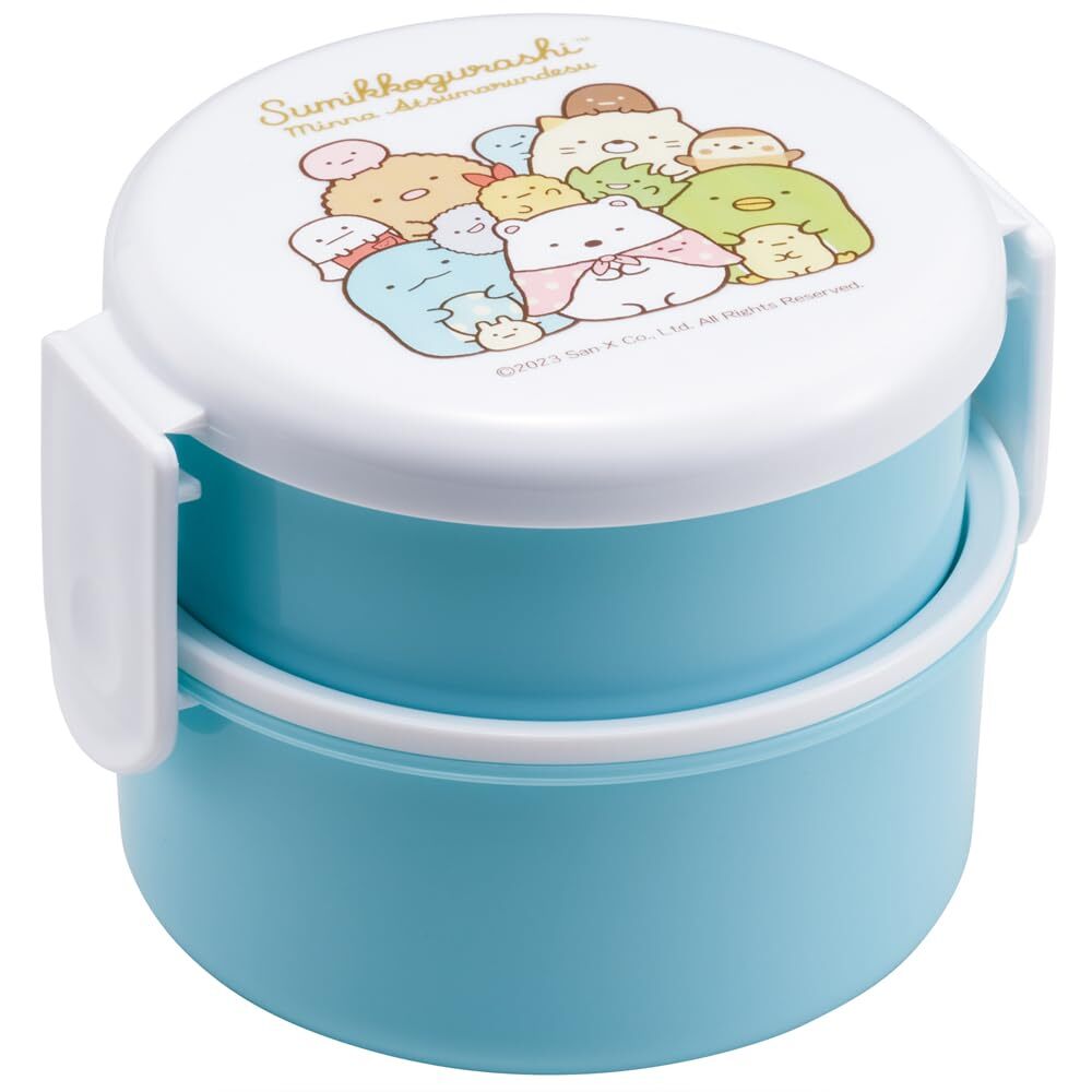 スケーター(Skater) 弁当箱 500ml 2段 丸型 おにぎりケース 抗菌 すみっコぐらし あつまるんです 日本製 ONWR1AG-A拍卖