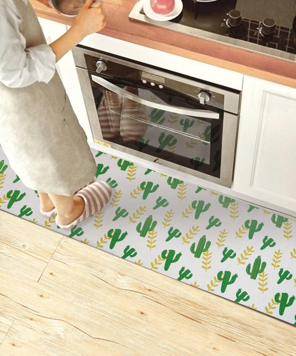 RECYCO キッチンマット 拭ける 洗濯いらず 低反発 クッション 踏み心地いい ポリ塩化ビニール ずれない 台所 マット はっ水 防汚拍卖