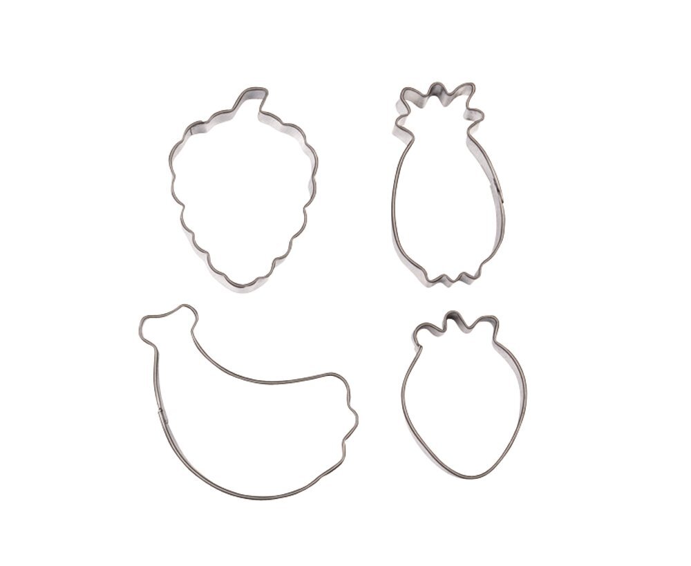 パール金属 ラフィネ ステンレス製 クッキー 抜き型 4個 セット グレープ・パイナップル・バナナ・ストロベリー D-6152拍卖