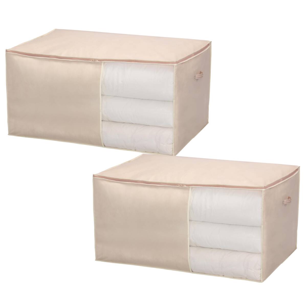 東和産業 布団 収納袋 SNふとん袋 2枚 100×65×50cm 羽毛布団収納袋 不織布 大容量 透明窓付 持ち手付 敷布団収納拍卖