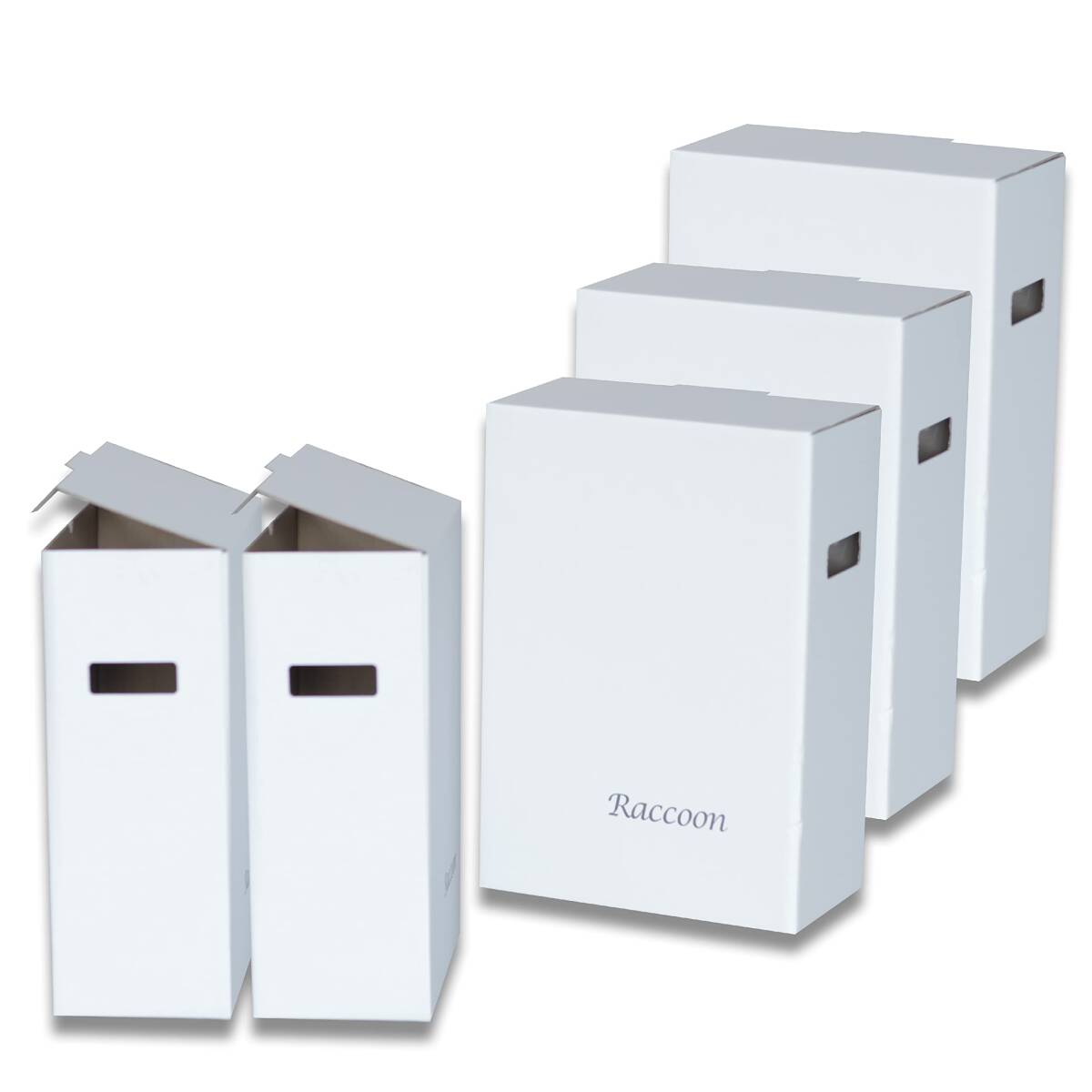 ラクーン 防臭 蓋付き ダンボール ゴミ箱 20リットル ホワイト 段ボール スリム 日本製(5個セット)拍卖