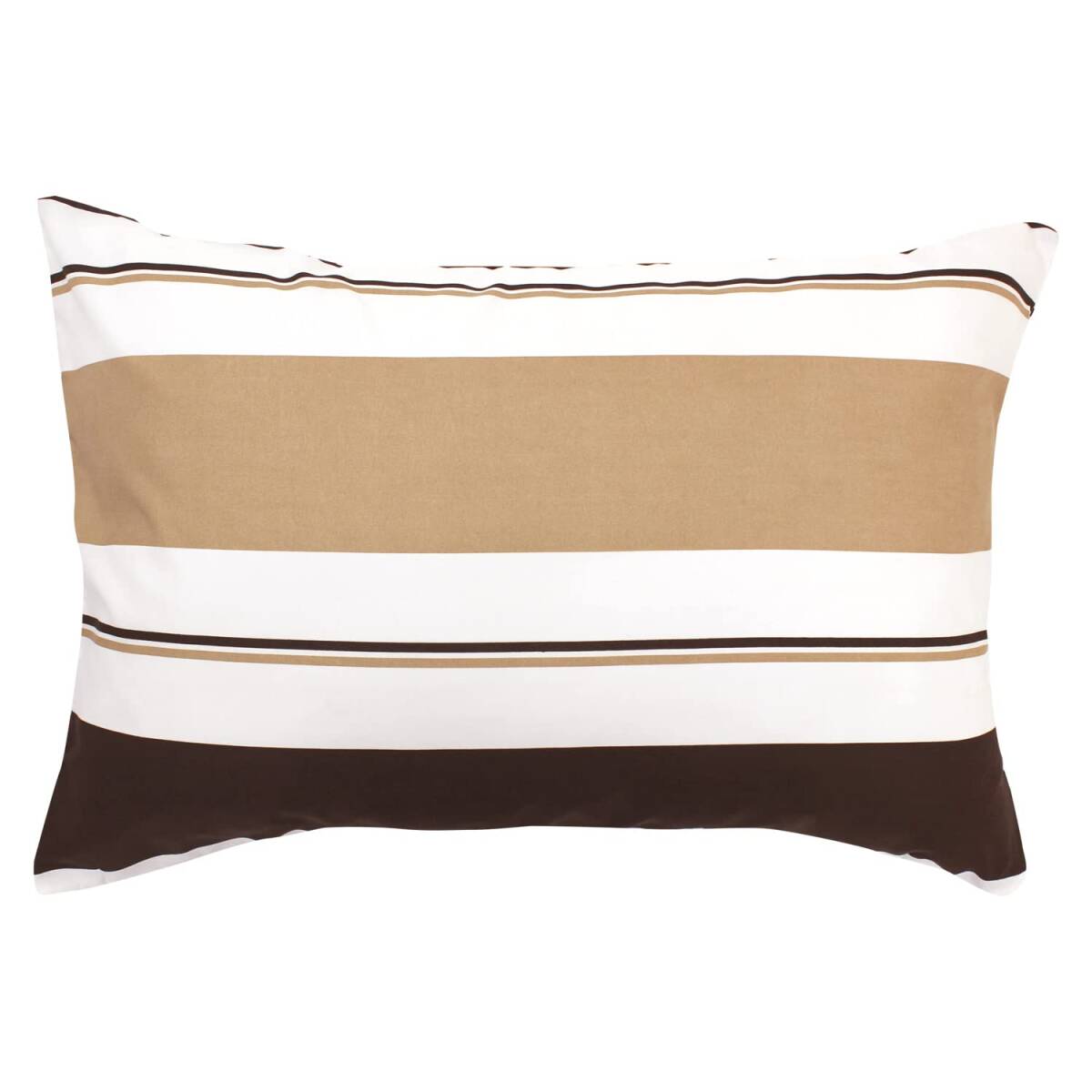 メリーナイト(Merry Night) 枕カバー 「ダブルボーダー」 ブラウン 約43×63cm ファスナー式 まくらが入れやすい 洗える 速乾拍卖