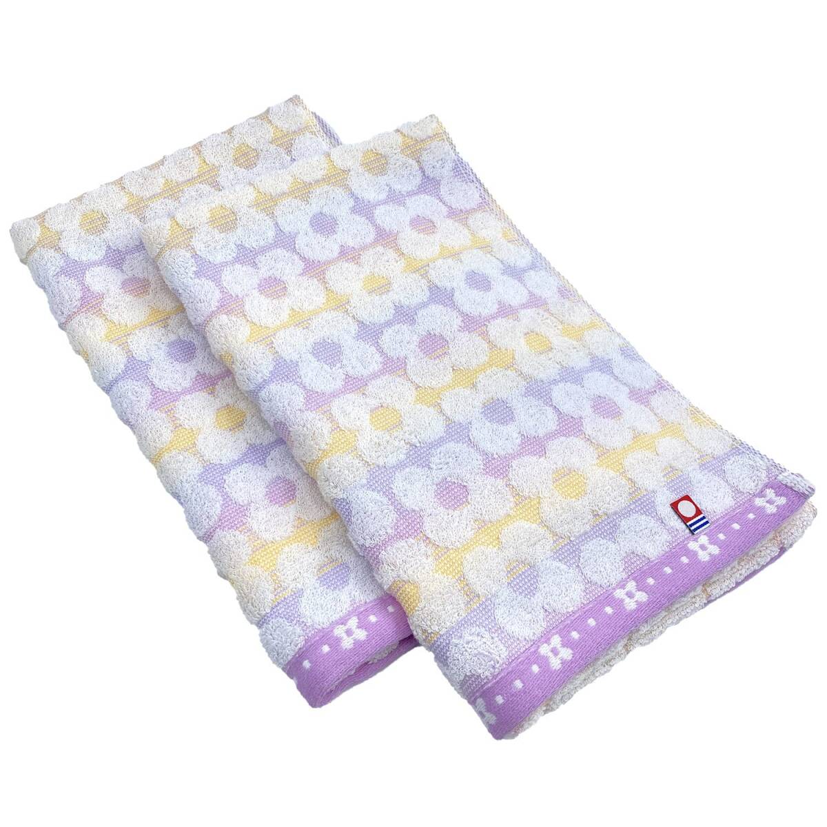 今治(Imabari) タオル ローラン フェイスタオル 33×80cm ピンク 2枚セット 国産 綿100% 薄手 吸水 速乾 花柄 普段使い拍卖