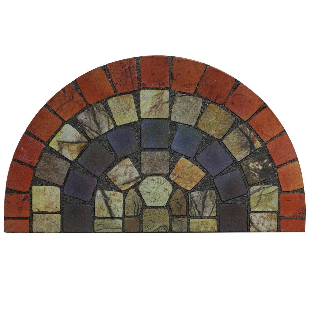 ベストコ 玄関マット 38.5×65cm セミサークルステンドタイル 泥落とし 水洗いOK エントランスラバーマット ND-468拍卖