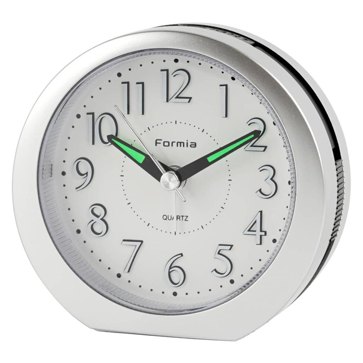 Formia(フォルミア) 置き時計 目覚まし時計 見やすい シンプル LEDライト アナログ 保土ヶ谷電子販売 シルバー HT-008拍卖