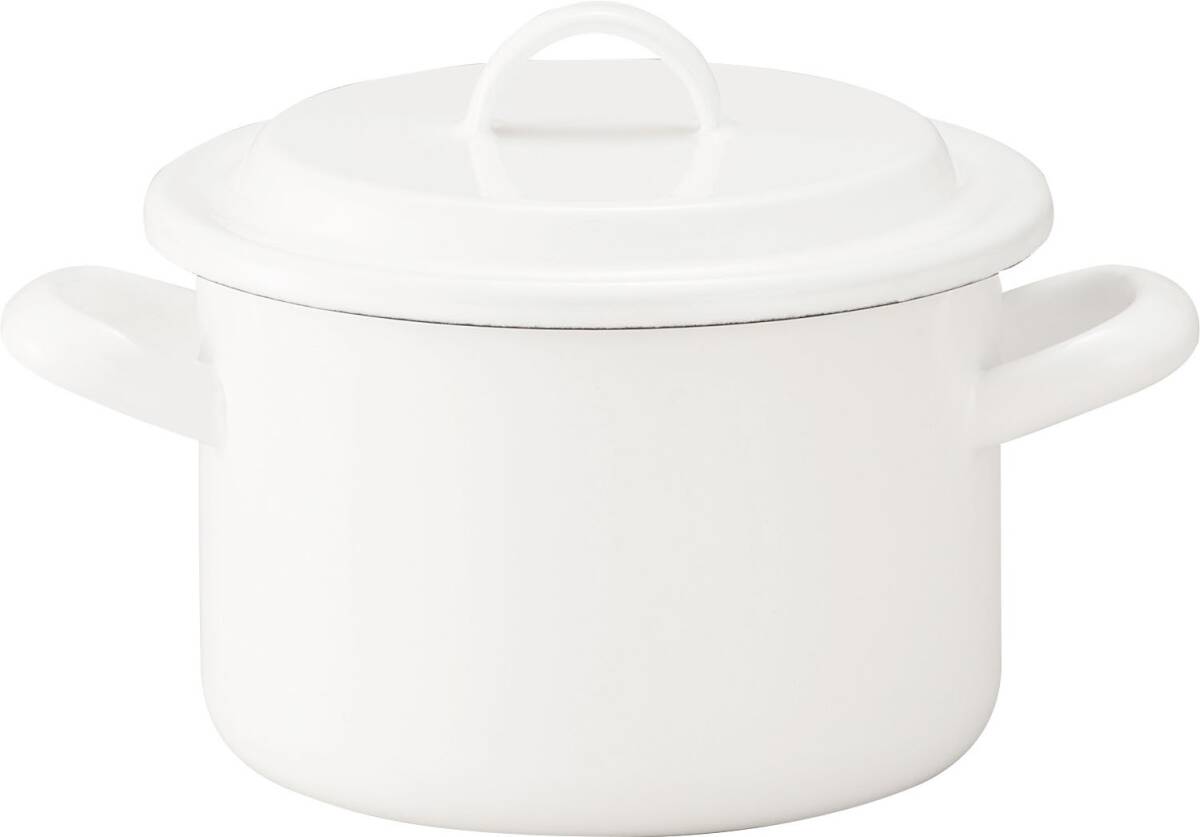 にちにち道具 野田琺瑯 両手鍋 キャセロール 蓋付 IH対応 日本製 ホワイト 14cm YN-W14拍卖