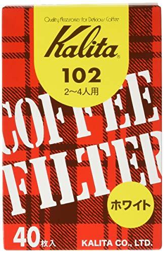 カリタ Kalita コーヒーフィルター 102濾紙 箱入り 2~4人用 40枚入り×10箱セット ホワイト #13039拍卖