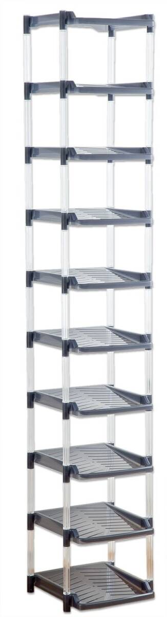 平和工業 シューズラック たっぷり 収納 10段 グレー拍卖